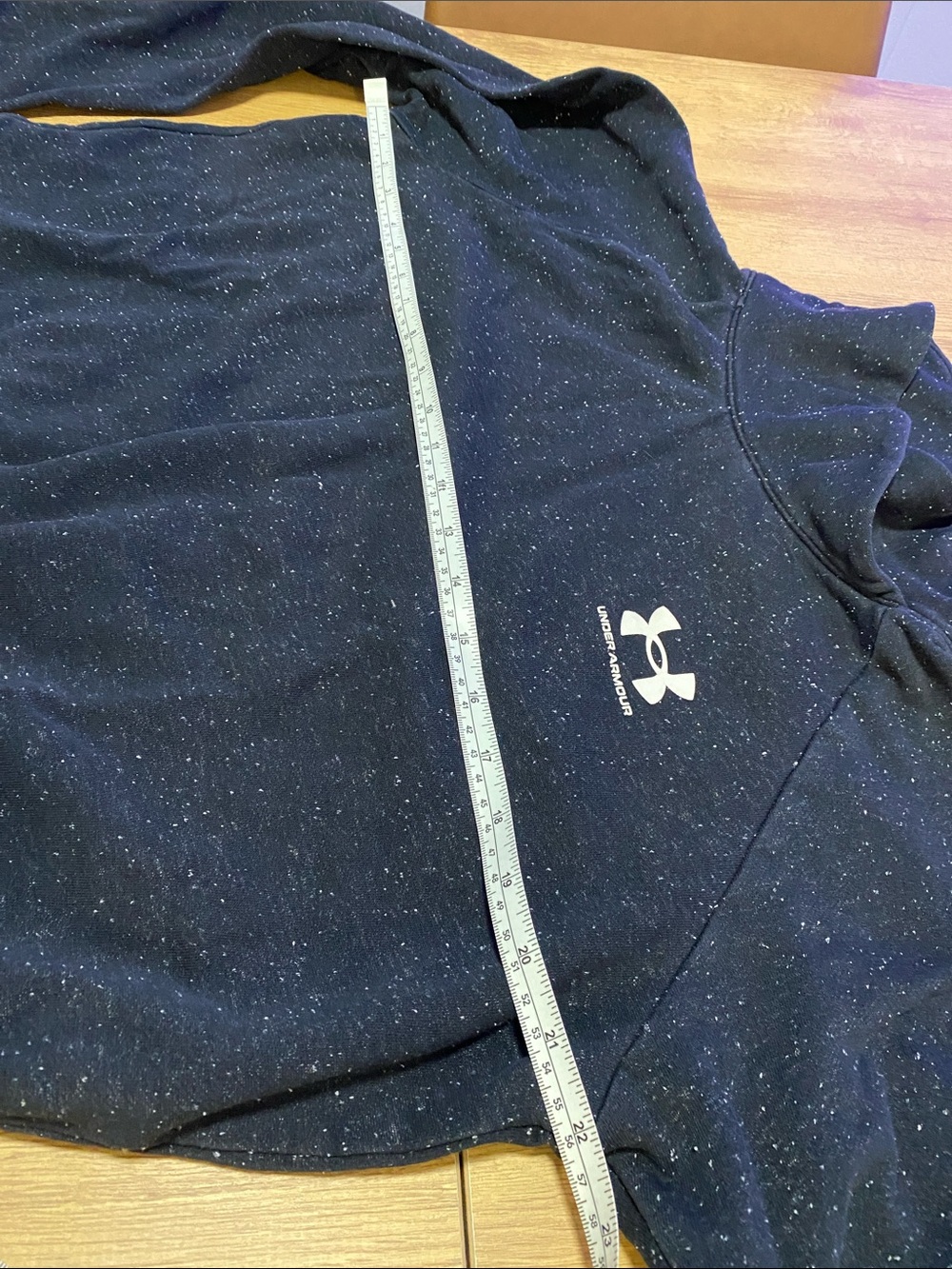 Under Armour Black Speckle Pullover Hoodie with Logo - Picture 5 of 10